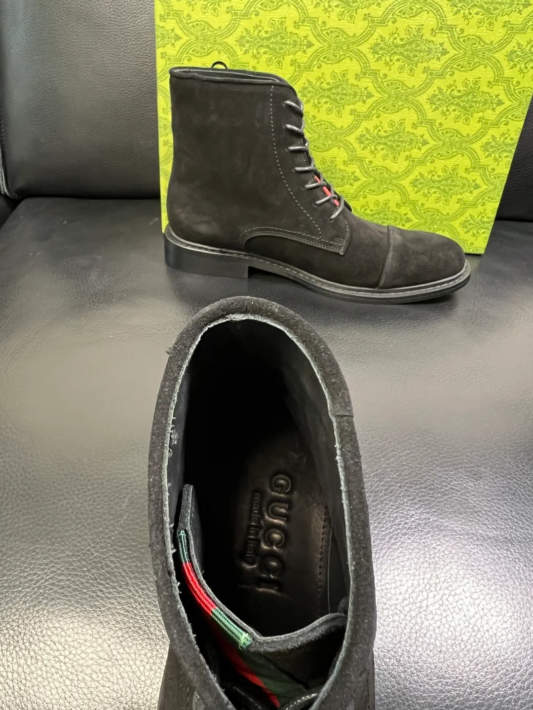 Men's shoes 💰900 Gucci High-quality top crafts Gucci Leather shoes and boots high-top series counter synchronization Original factory configuration, original cowhide imported from Italy, imported water-dyed cow lining, soles: original factory special supply original sole super comfortable, original factory and single goods High quality, welcome to compare and synchronization at the counter, code number 39-44 (customized 45)